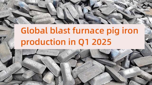 Global blast furnace pig iron production in Q1 2025