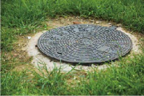 Practical application of Tiegu smart manhole cover in lawn - environmental monitoring model with odor and temperature sensors