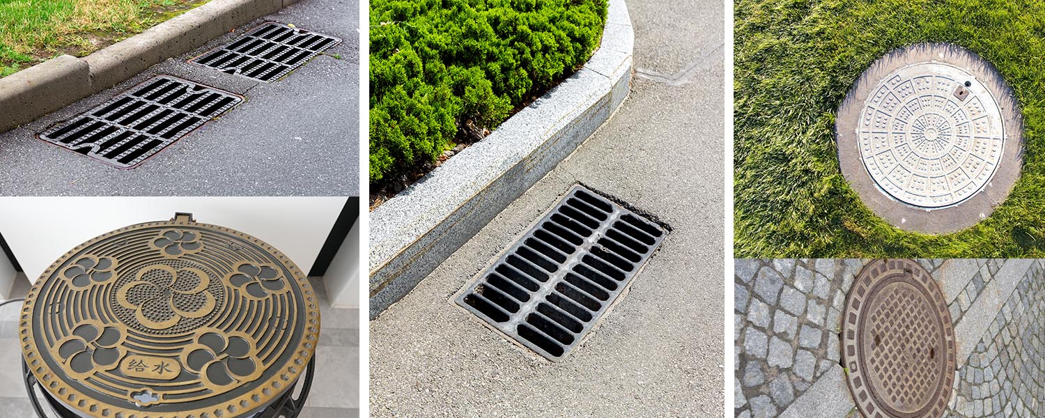 Collection of composite manhole covers applied in municipal roads, residential communities, communication base stations