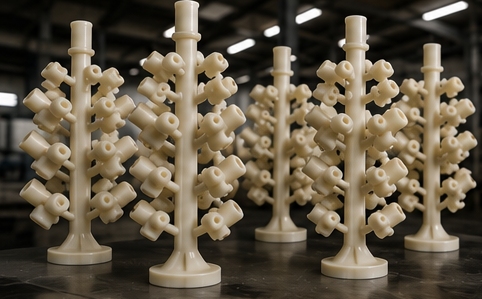 Wax pattern assembly tree used in the lost wax investment casting process Wax pattern assembly tree used in the lost wax investment casting process