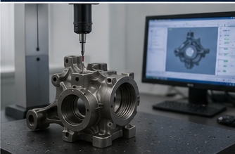 Coordinate measuring machine inspection of a precision automotive chassis casting Coordinate measuring machine inspection of a precision automotive chassis casting