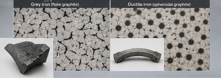Comparison of grey iron fracture and ductile iron deformation in automotive chassis castings Comparison of grey iron fracture and ductile iron deformation in automotive chassis castings