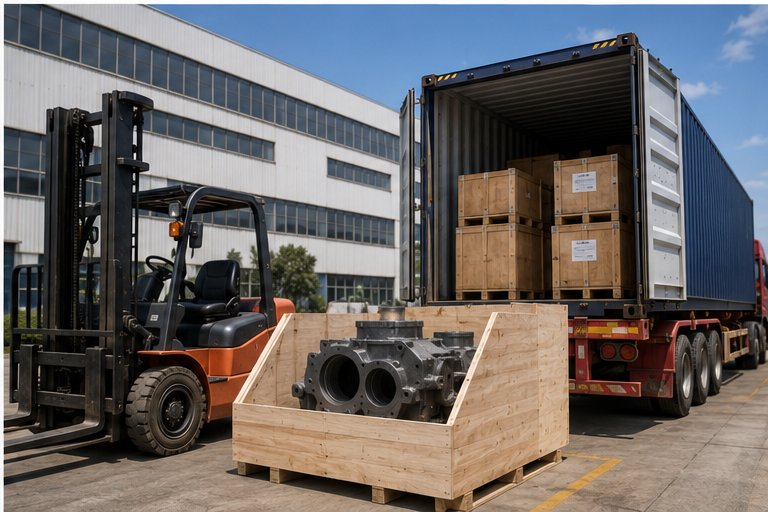 Industrial metal castings prepared for export from Chinese foundries with professional packaging and container loading Industrial metal castings prepared for export from Chinese foundries with professional packaging and container loading